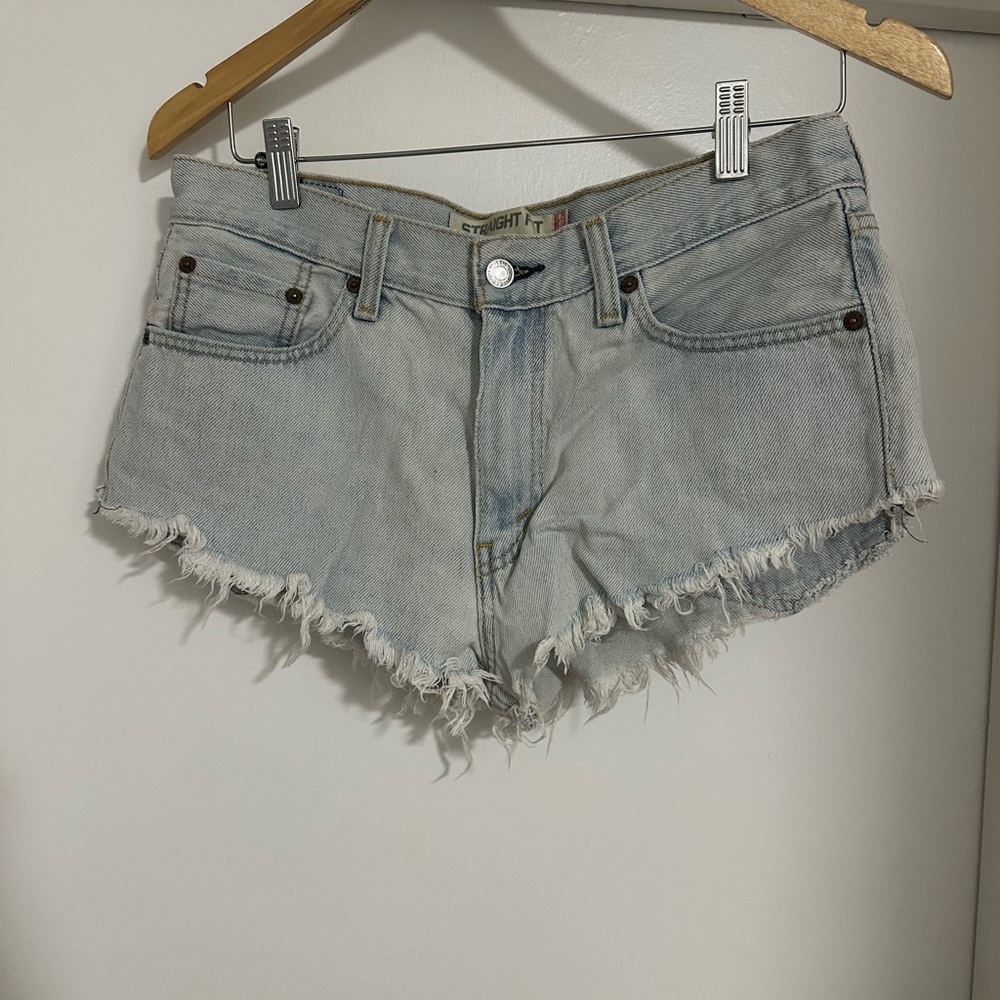 LEVIS 505 Frayed Hem Jean Shorts